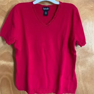 Red short sleeve sweater size large